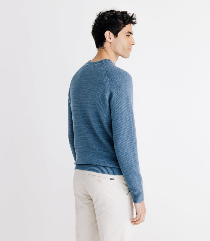 Izac Pull Col Rond Jeux De Point Indigo