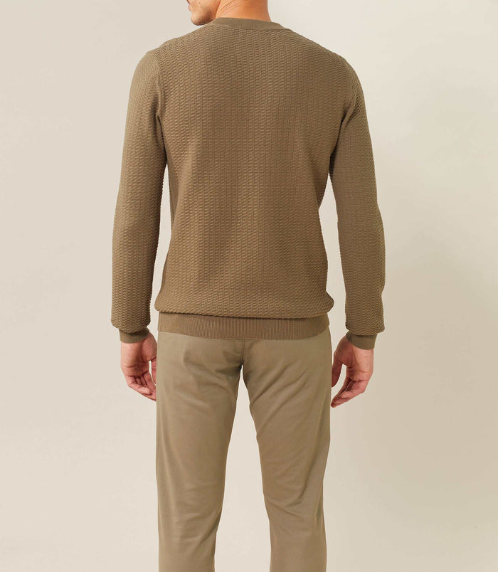 Izac Pull Col Rond KAKI
