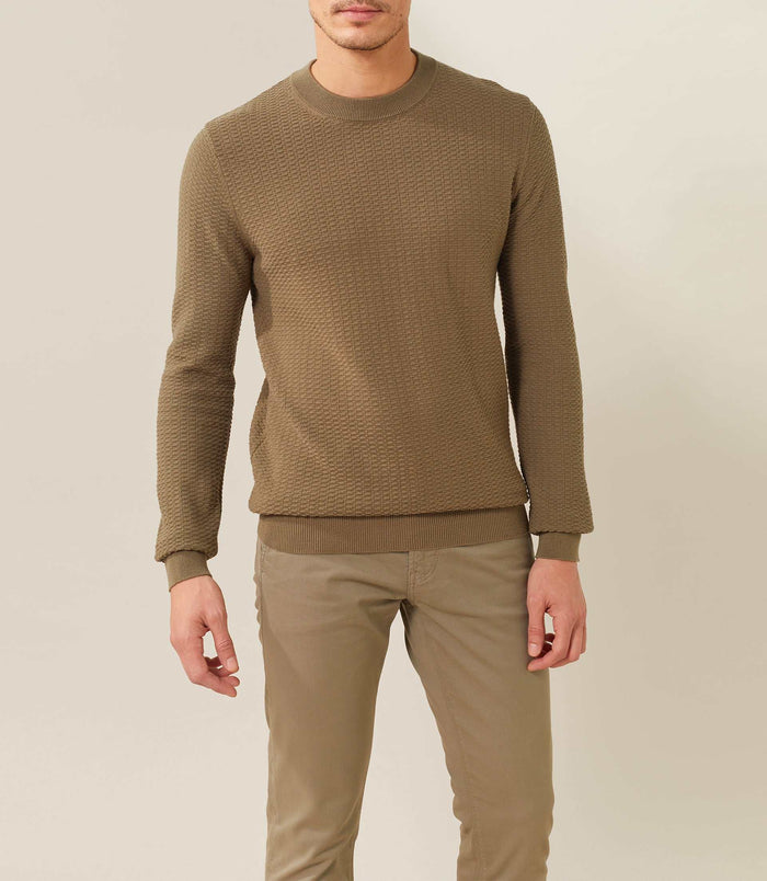 izac Pull col rond KAKI