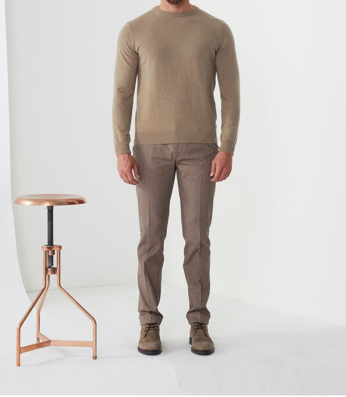 izac Pull col rond laine-cachemire camel "Sergio"