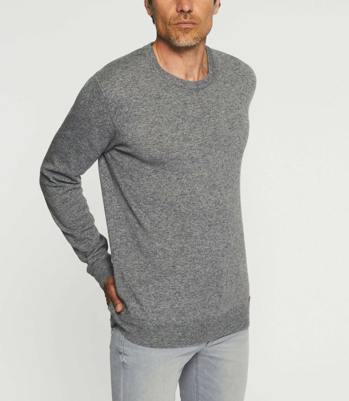 Izac Pull Col Rond Laine-cachemire Gris BERTOLDO