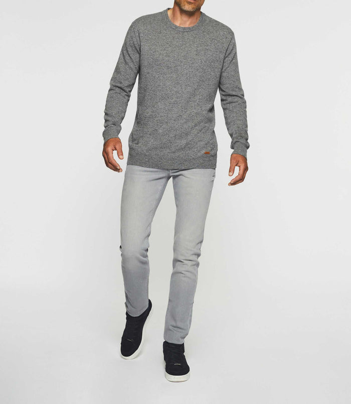 izac Pull col rond laine-cachemire gris BERTOLDO