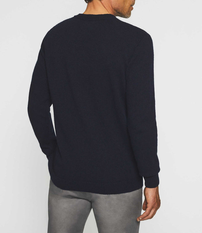 Izac Pull Col Rond Laine-cachemire Marine BENITO