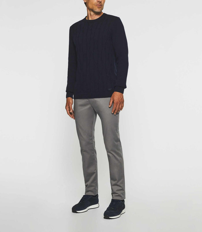 izac Pull col rond laine-cachemire marine BENITO