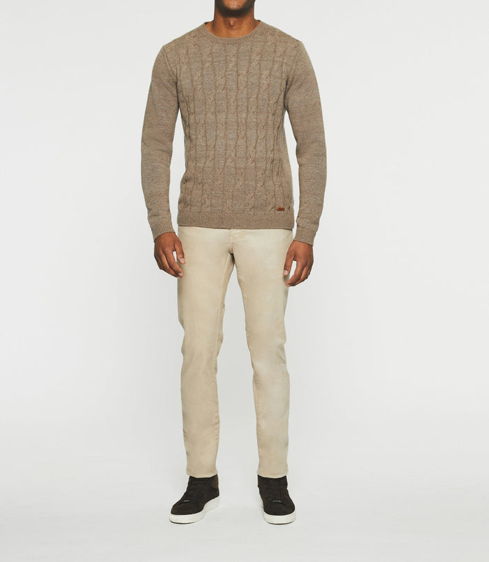 izac Pull col rond laine-cachemire marron BENITO