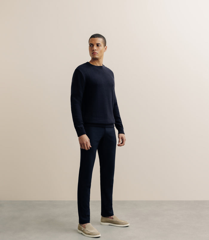 Izac Pull Col Rond Marine