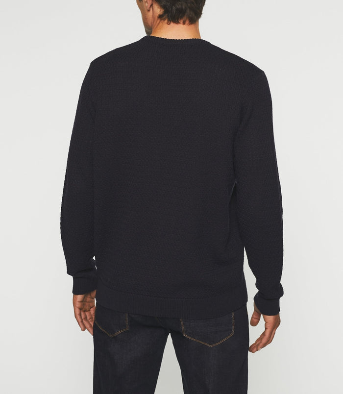 Izac Pull Col Rond Marine BASILIO