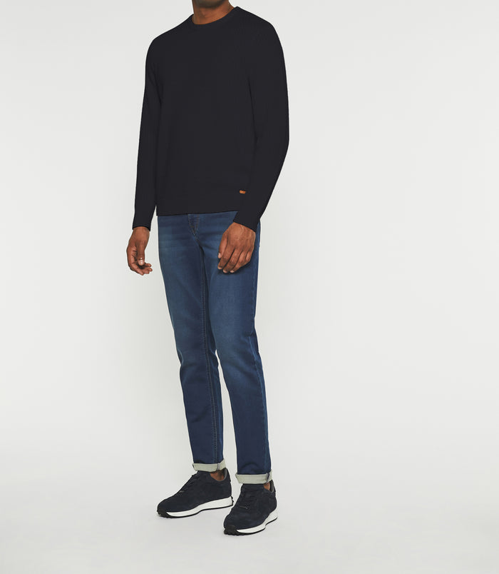 Izac Pull Col Rond Marine BASILIO