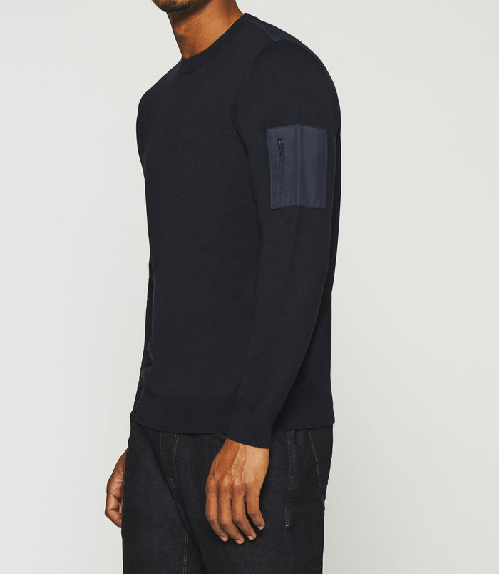 Izac Pull Col Rond Marine DAVID
