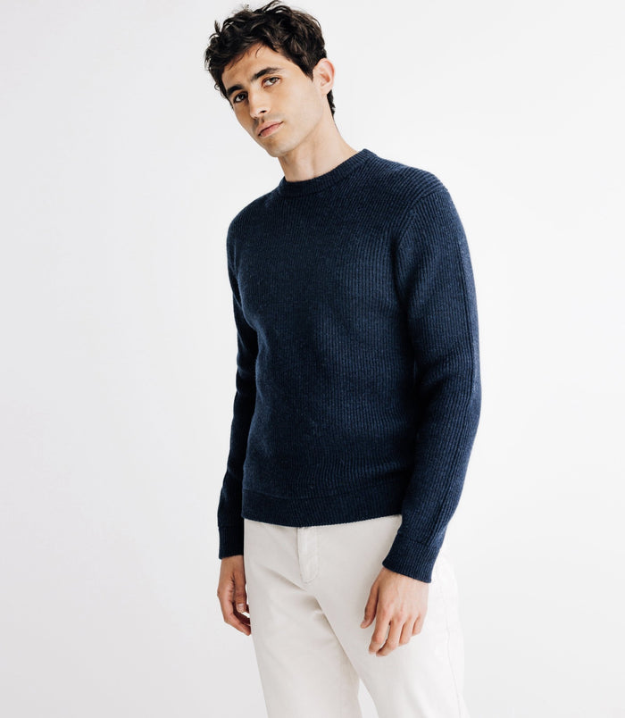 Izac Pull Col Rond Marine