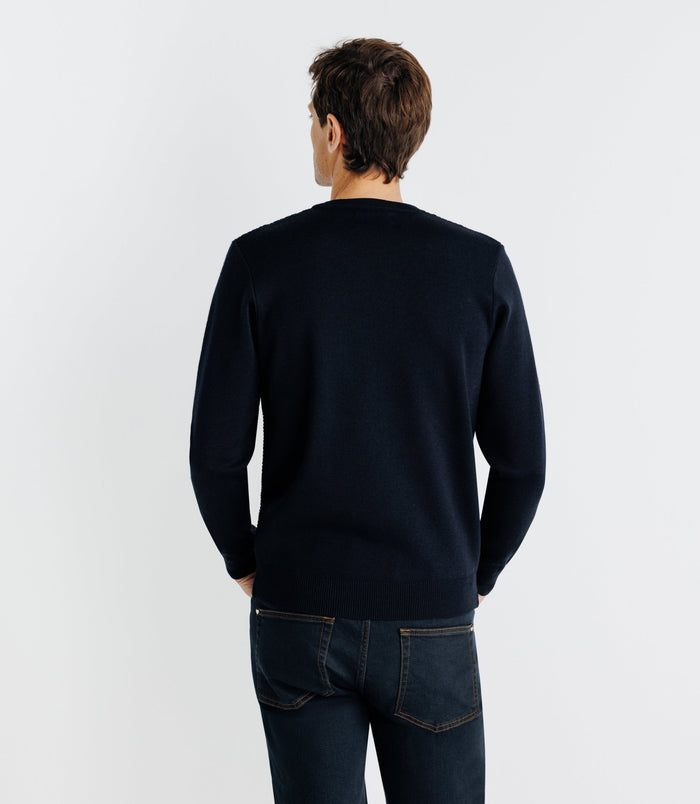 Izac Pull Col Rond Marine