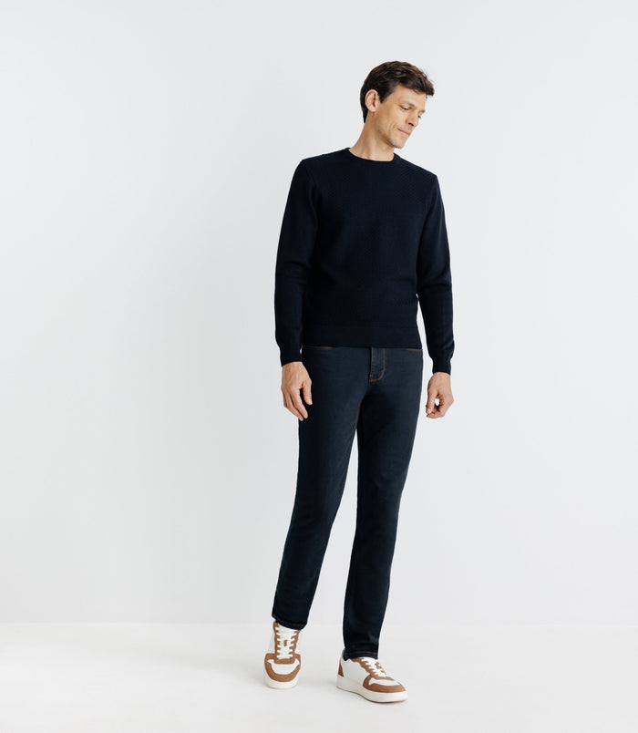 Izac Pull Col Rond Marine
