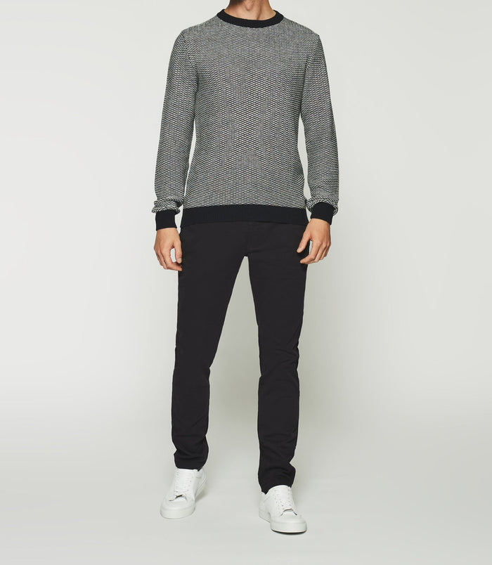 Izac Pull Col Rond Marine Et écru DAMIAN