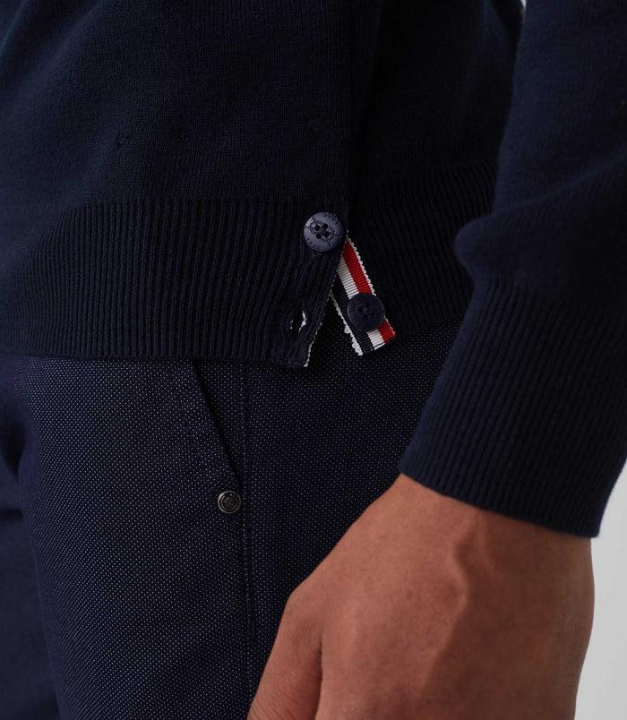 Izac Pull Col Rond Marine "Seito"
