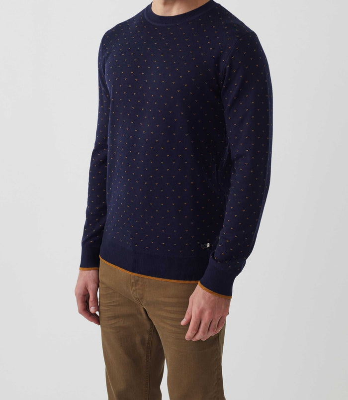 Izac Pull Col Rond Marine "Spicy"