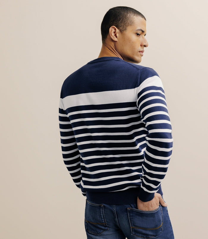 Izac Pull Col Rond Marinière Marine