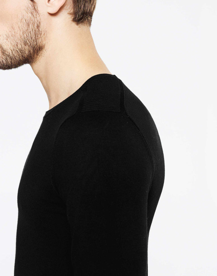 Izac Pull Col Rond Noir "Nathael"