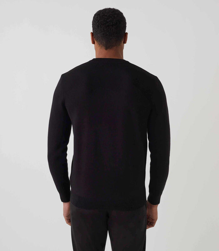 Izac Pull Col Rond Noir SERGENTOUT