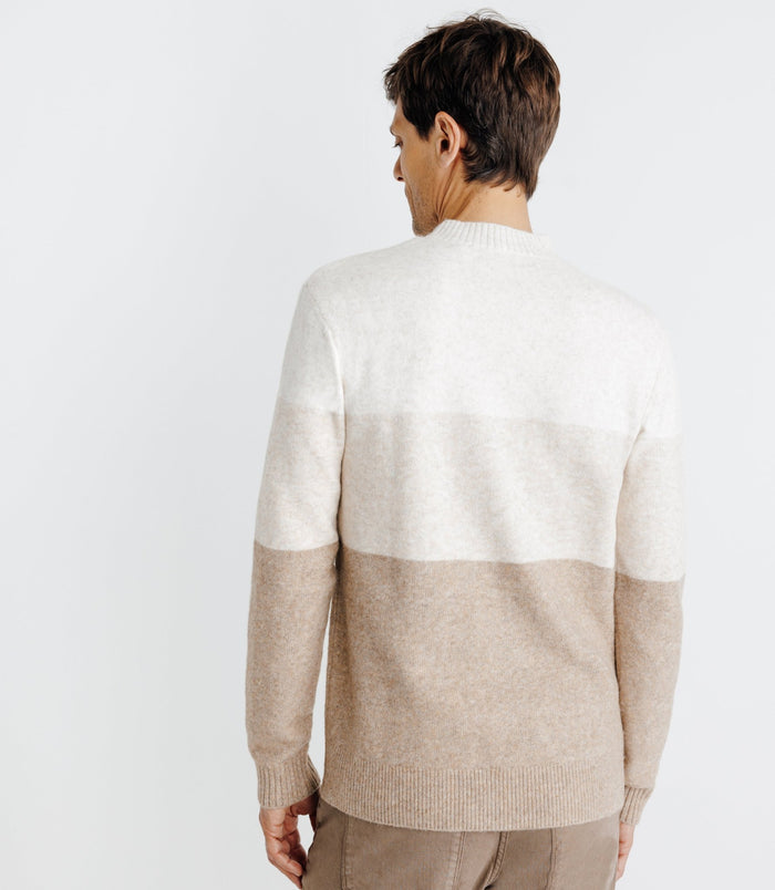 Izac Pull Col Rond Rayé écru