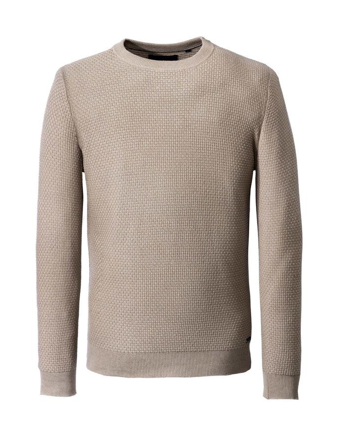 izac Pull col rond taupe