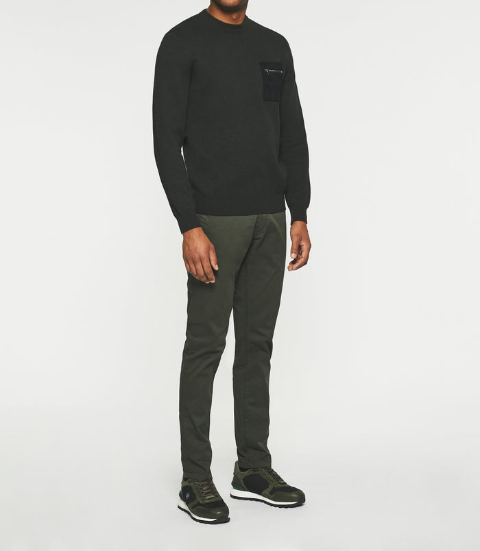 izac Pull col rond vert BRAD
