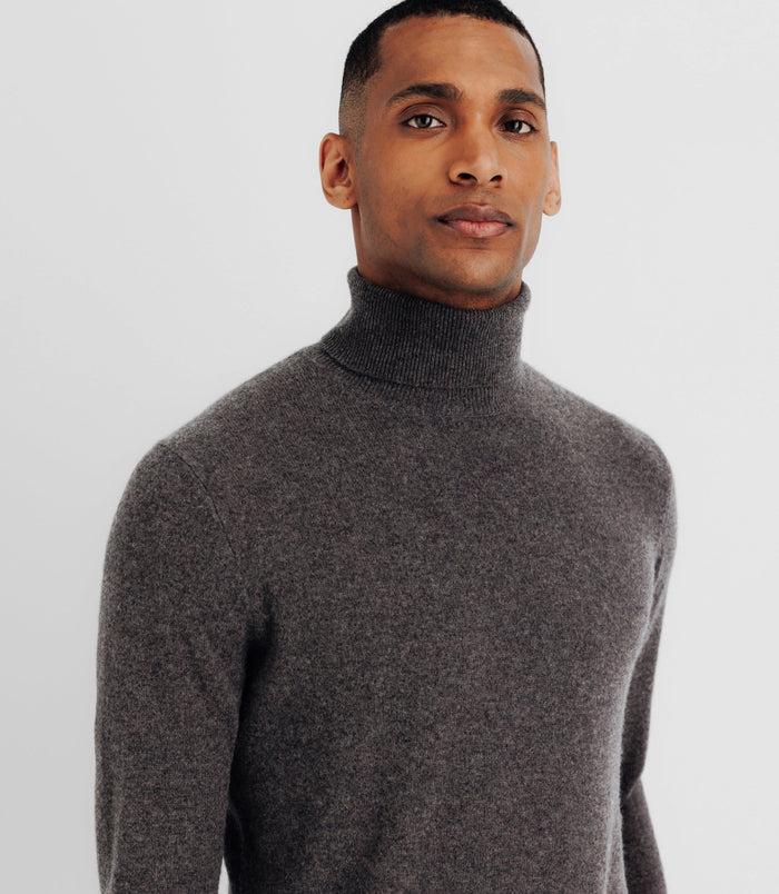 Izac Pull Col Roulé 100% Cachemire Marron