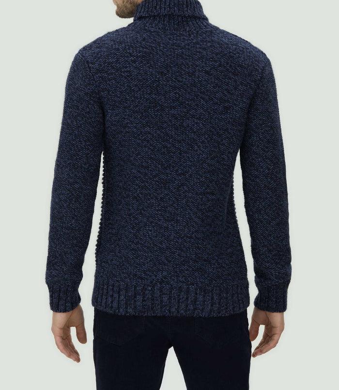 Izac Pull Col Roulé à Torsades Marine "Ludo"