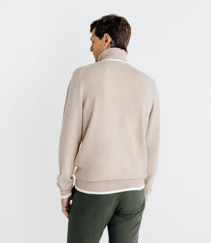 Izac Pull Col Roulé Beige