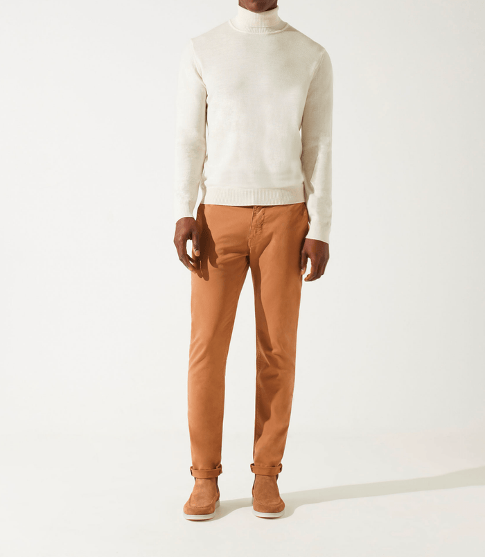 Izac Pull Col Roulé écru 100% Mérinos