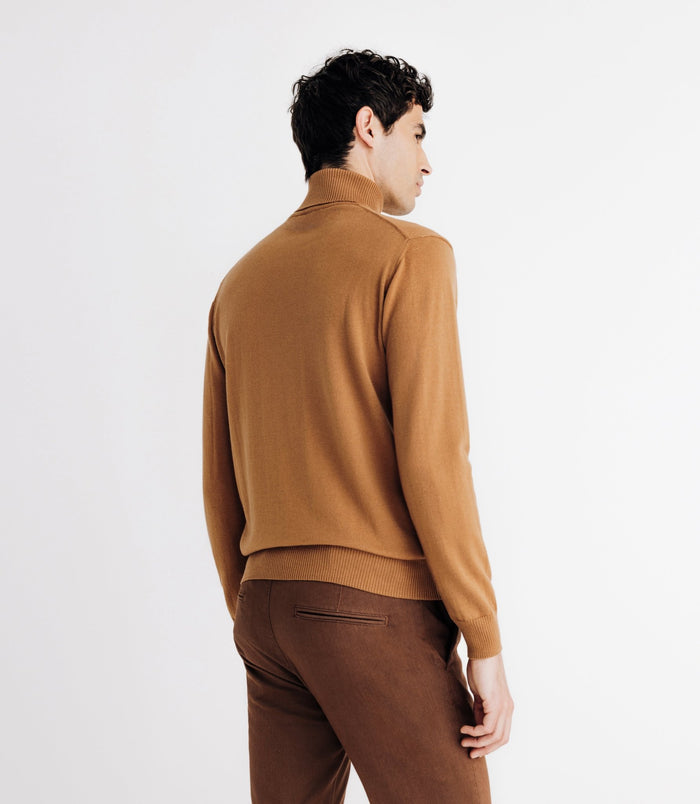 Izac Pull Col Roulé En Laine Mérinos Camel