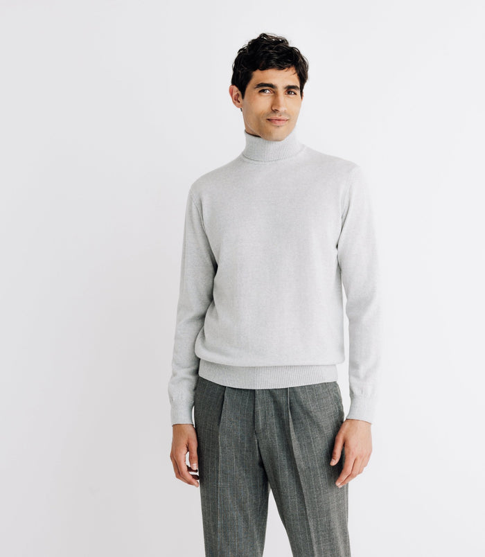 Izac Pull Col Roulé En Laine Mérinos Gris
