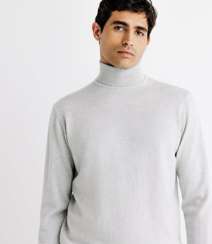 Izac Pull Col Roulé En Laine Mérinos Gris