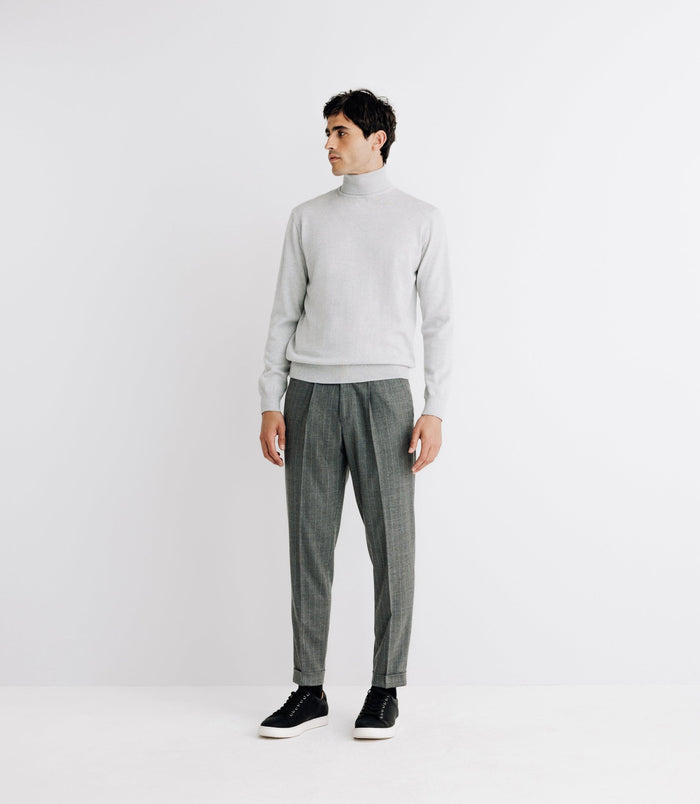 izac Pull col roulé en laine mérinos gris