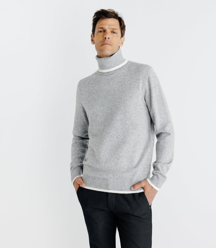 Izac Pull Col Roulé Gris