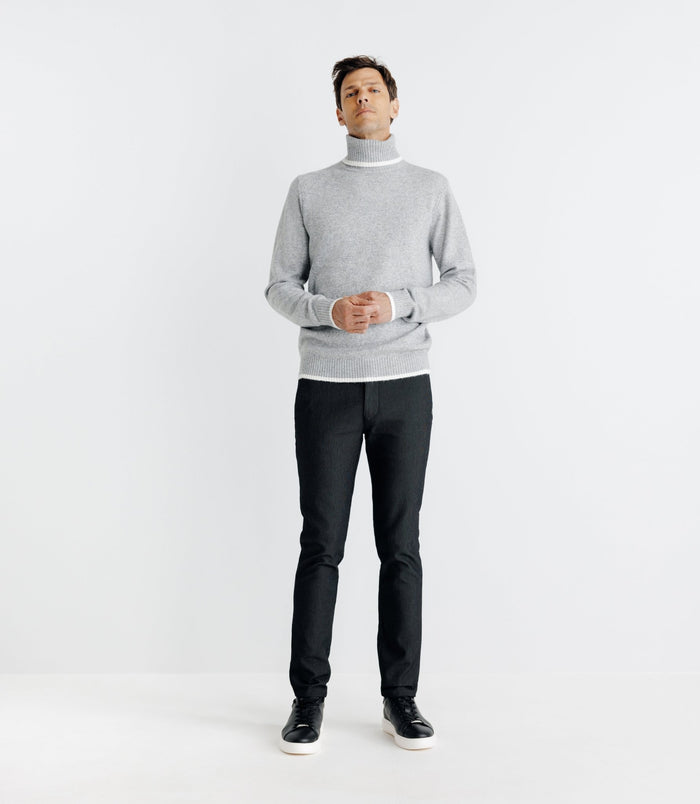 Izac Pull Col Roulé Gris