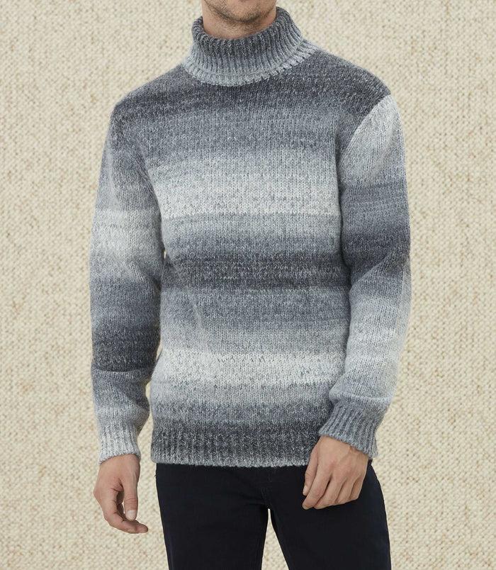 izac Pull col roulé imprimé gris "Lord"