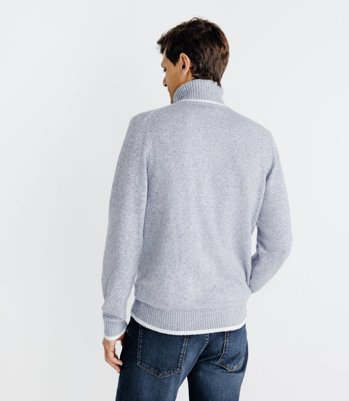 Izac Pull Col Roulé Indigo