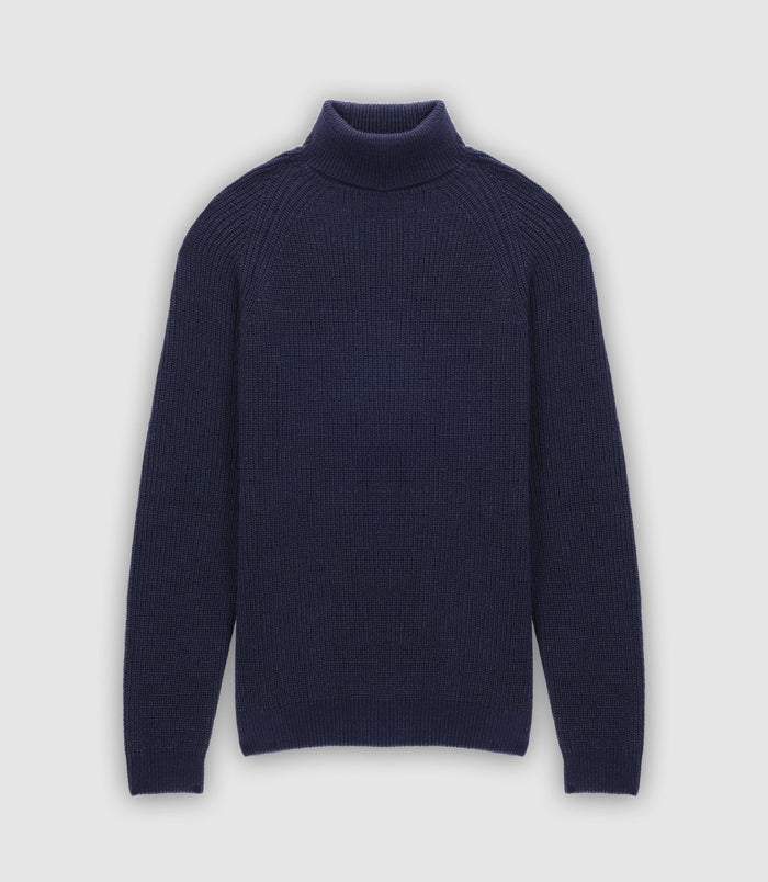 izac Pull col roulé marine