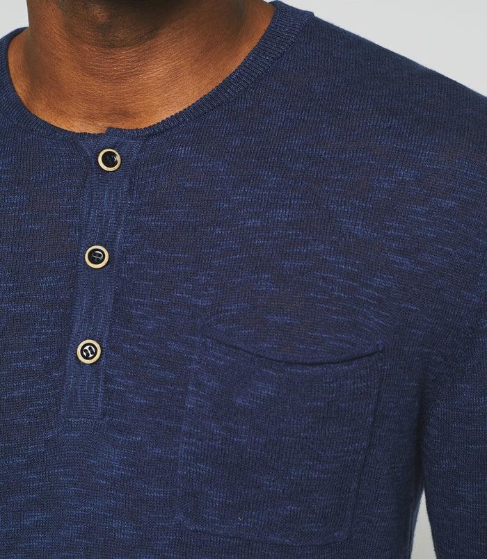 Izac Pull Col Tunisien Bleu "Dietter"