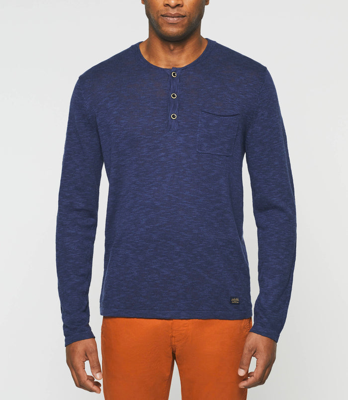 Izac Pull Col Tunisien Bleu "Dietter"