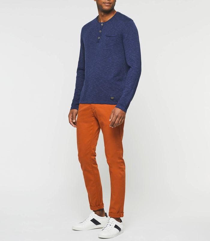 izac Pull col tunisien bleu "Dietter"
