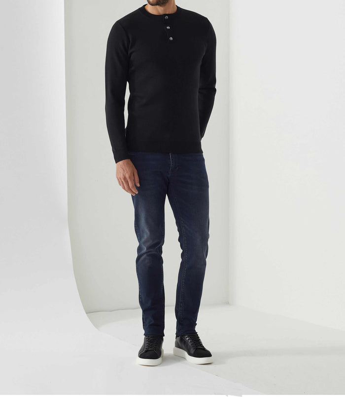 izac Pull col tunisien noir "Sid"