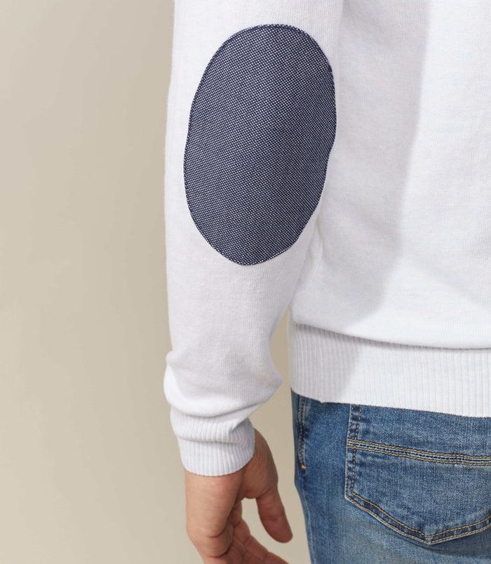 Izac Pull Col V Bleu Clair Chiné