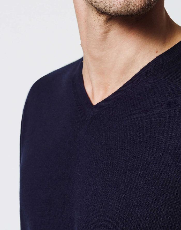 izac Pull Col V Bleu Marine