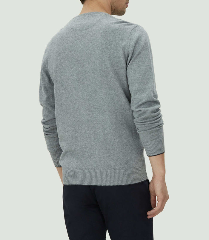 Izac Pull Col V Gris Chiné "Lambert"