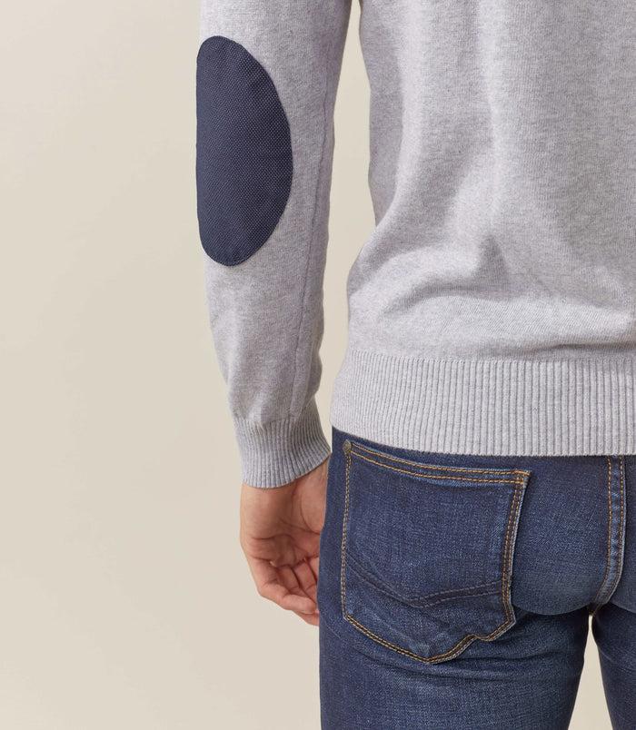 Izac Pull Col V Gris Clair Chiné "Nelson"