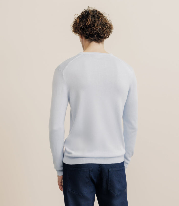 Izac Pull Col V Manches Longues Bleu Ciel