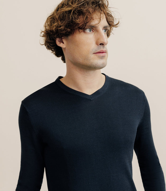 Izac Pull Col V Noir