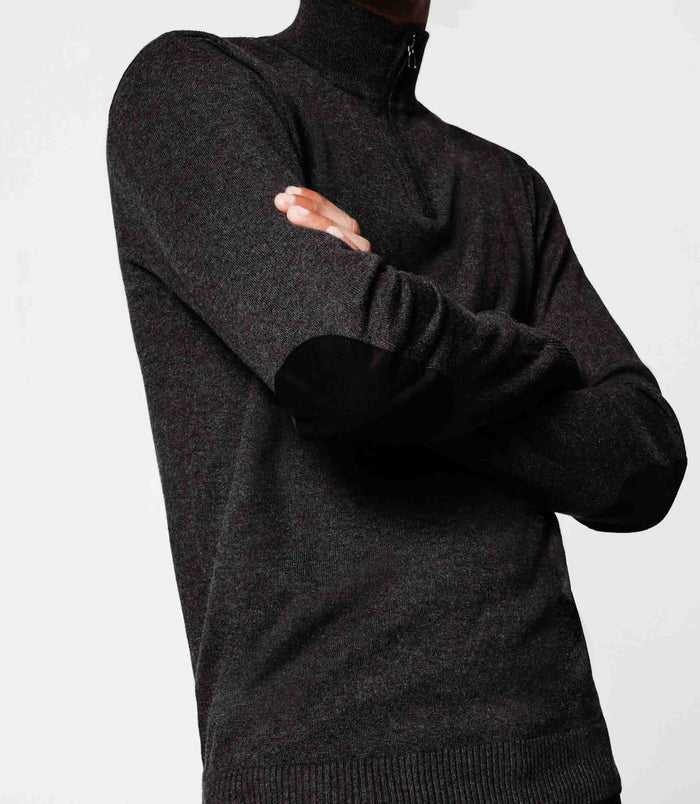 Izac Pull Col Zippé Anthracite