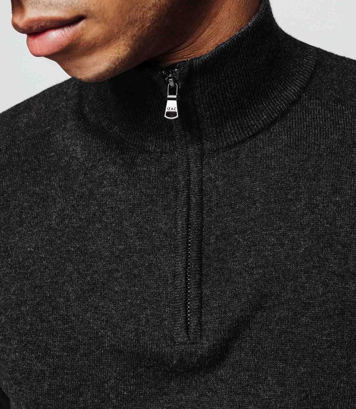 Izac Pull Col Zippé Anthracite